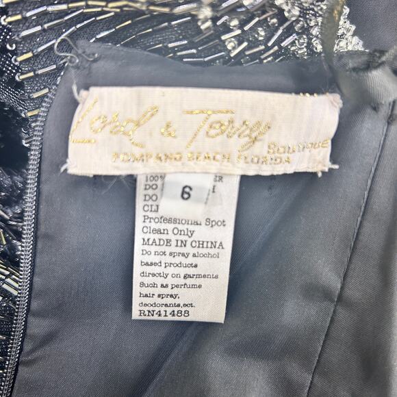 Strapless Sequin Evening Gown Elegant Black Formal Dress Size 6 - Picture 5 of 5